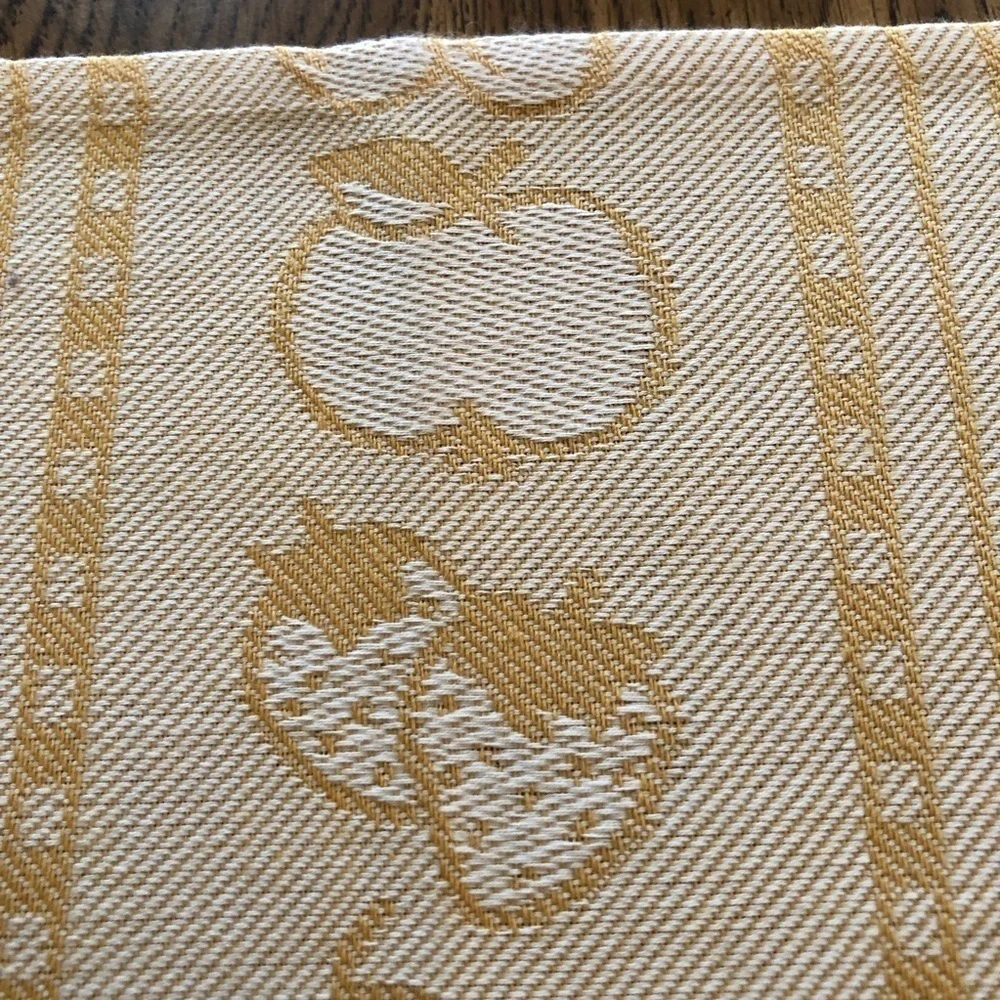 Vintage Zweigart Germany Fruit Jacquard Cotton Placemats, Set of 2